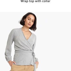 NWT J crew black wrap top